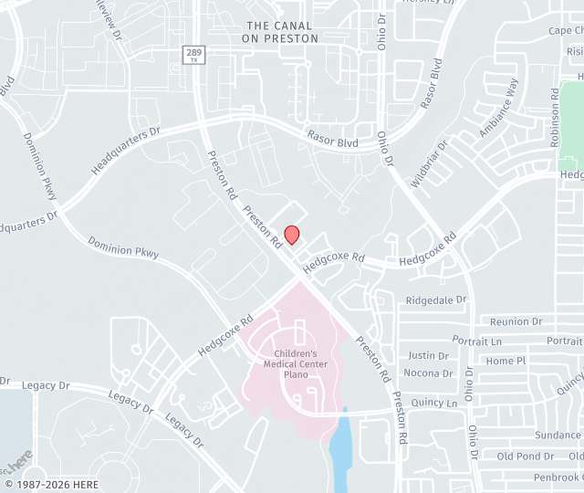 Location Map: 7920 Preston Road, Suite 400 Plano, Texas 75024